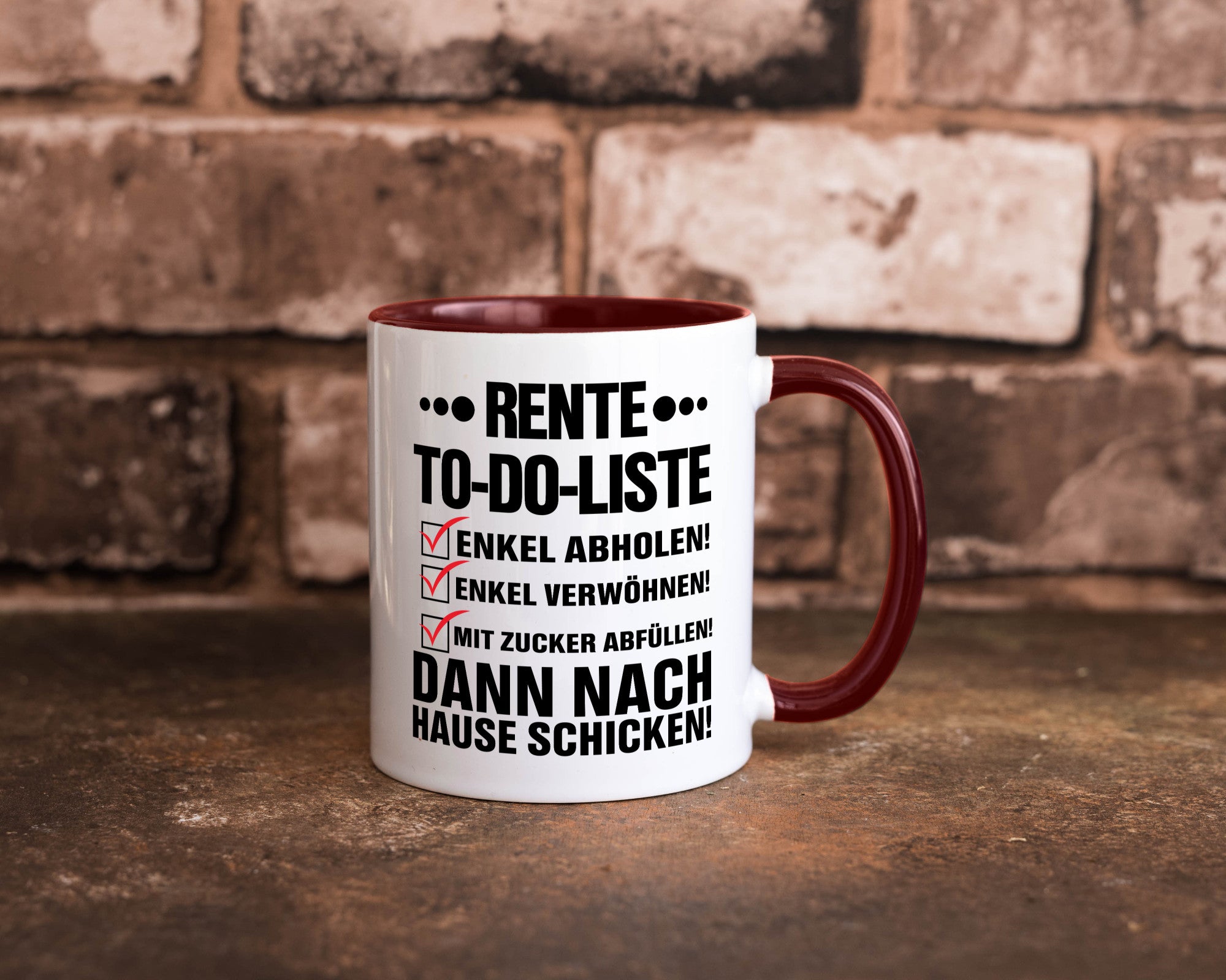 Rente To-Do-Liste | Rentner Tasse Enkel verwöhnen Geschenk Ruhestand Jubiläum