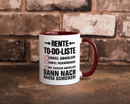 Rente To-Do-Liste | Rentner Tasse Enkel verwöhnen Geschenk Ruhestand Jubiläum