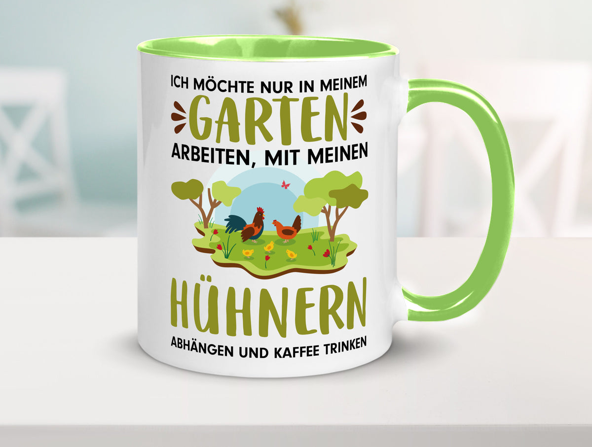 Garten Hühner | Gartenarbeit Tasse Bauernhof Spruch lustiger Geschenk Arbeit