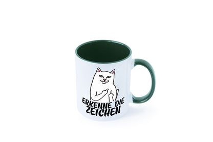 Erkenne die Zeichen | Katze Schatten Mittelfinger Geschenk Tierliebhaber Humor