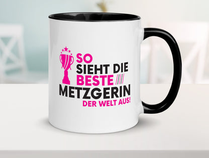 Die Weltbeste Metzgerin | Fleischerin lustig Humor Geschenkidee Geschenk Tasse