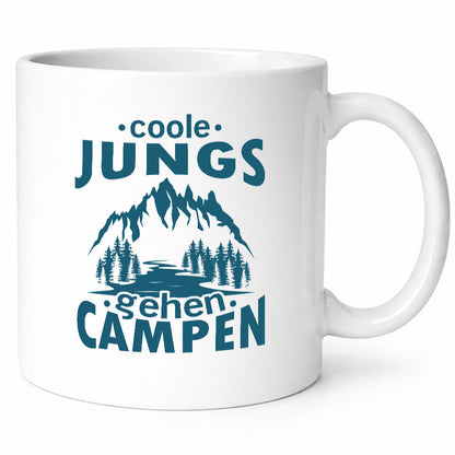 Coole Jungs gehen Campen | Berge See Geschenkidee Humor Tasse