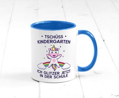 Kindergarten, jetzt Schule | Einhorn Geschenk Humor Geschenkidee lustiger Tasse