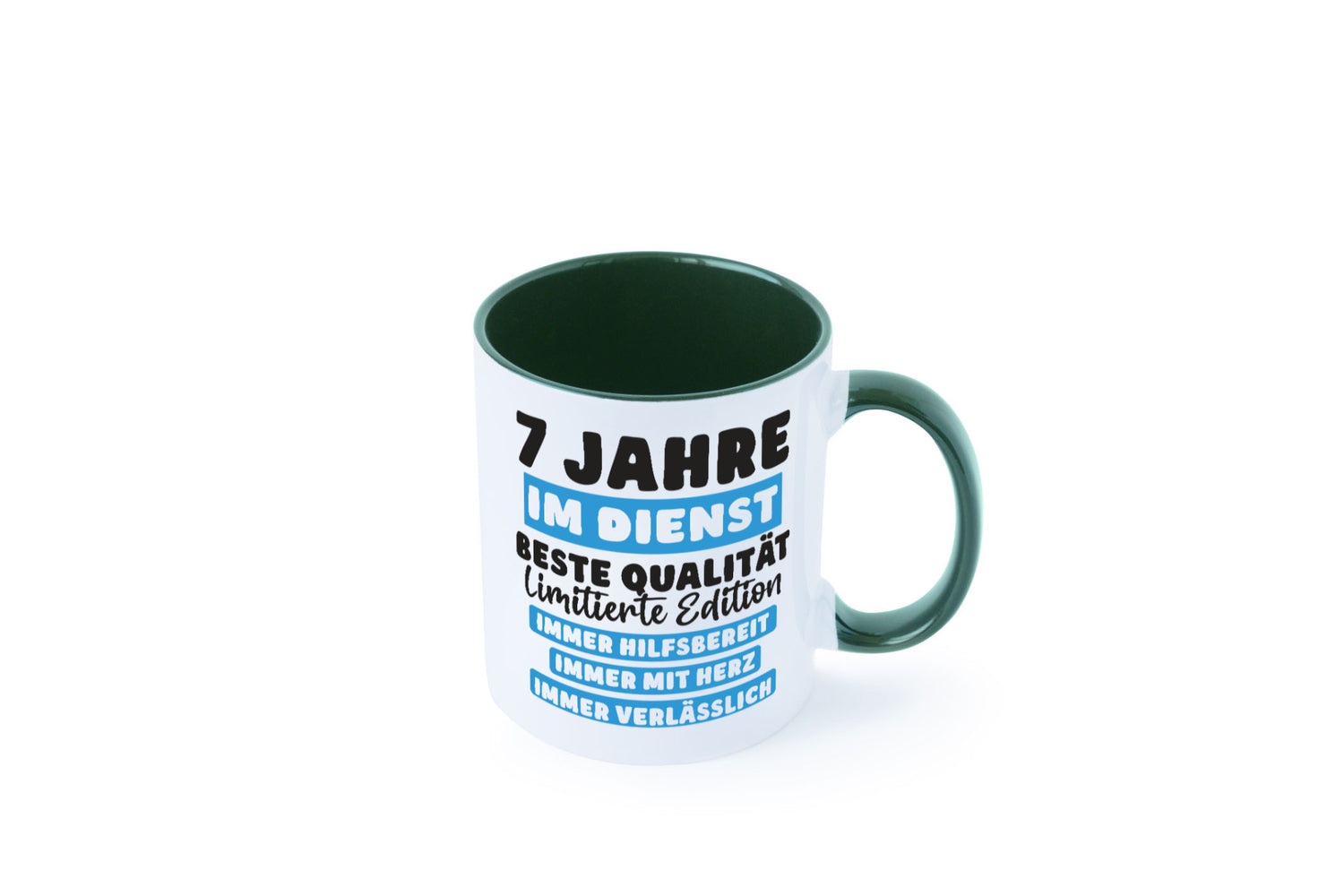 7 Jahre im Dienst | Jubiläum Arbeit v6 lustig Kollegen Büro Geschenk Tasse