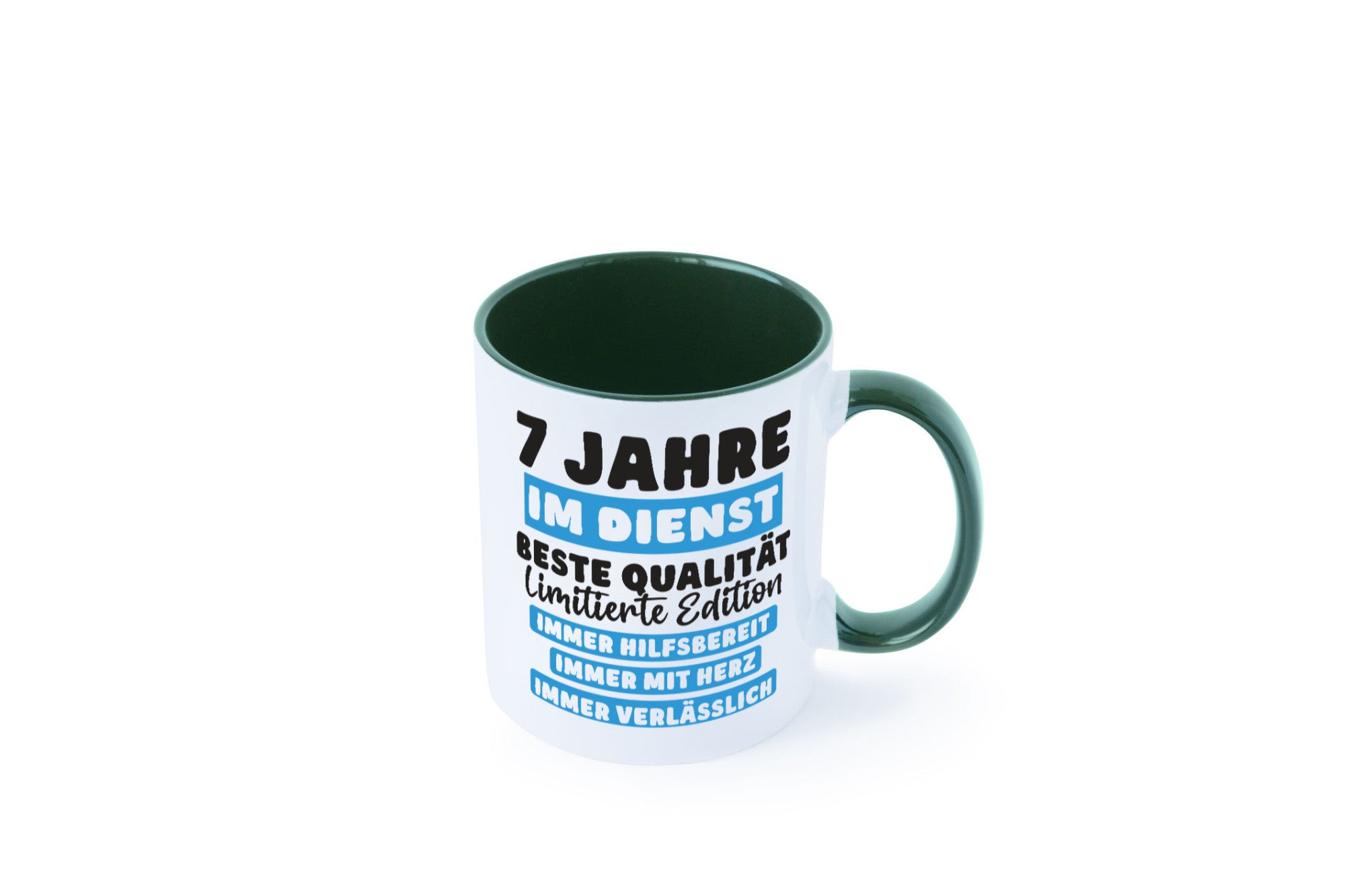 7 Jahre im Dienst | Jubiläum Arbeit v6 lustig Kollegen Büro Geschenk Tasse