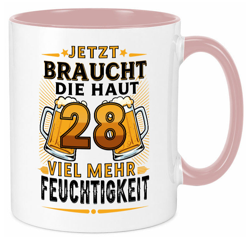 28 braucht die haut mehr Feuchtigkeit | 28. Geburtstag Humor Geschenkidee Tasse