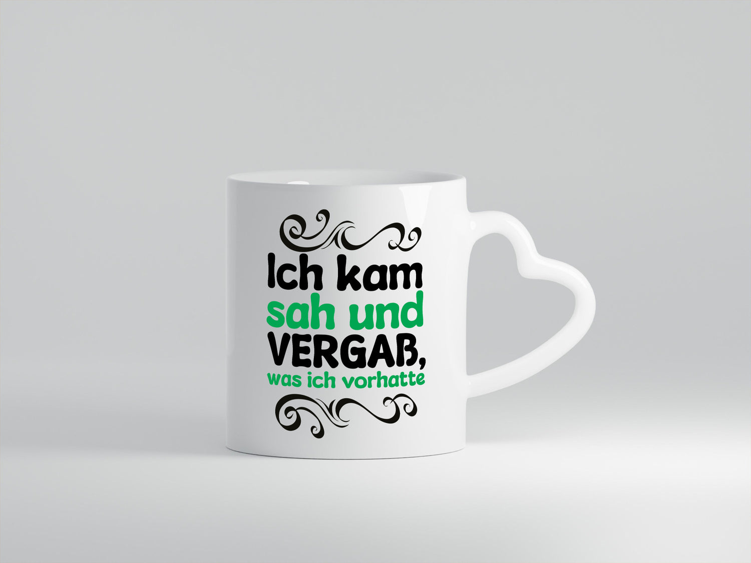 Ich kam sah und vergaß was vorhatte Geschenkidee Humor Tasse