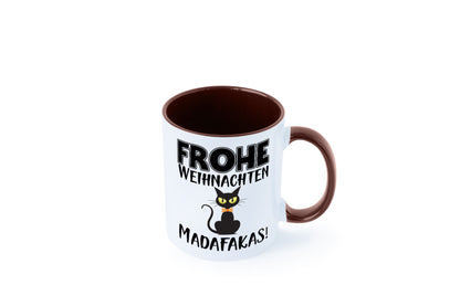 Frohe Weihnachten Madafakas! | Katze Tasse Vintage lustiger Spruch Geschenk
