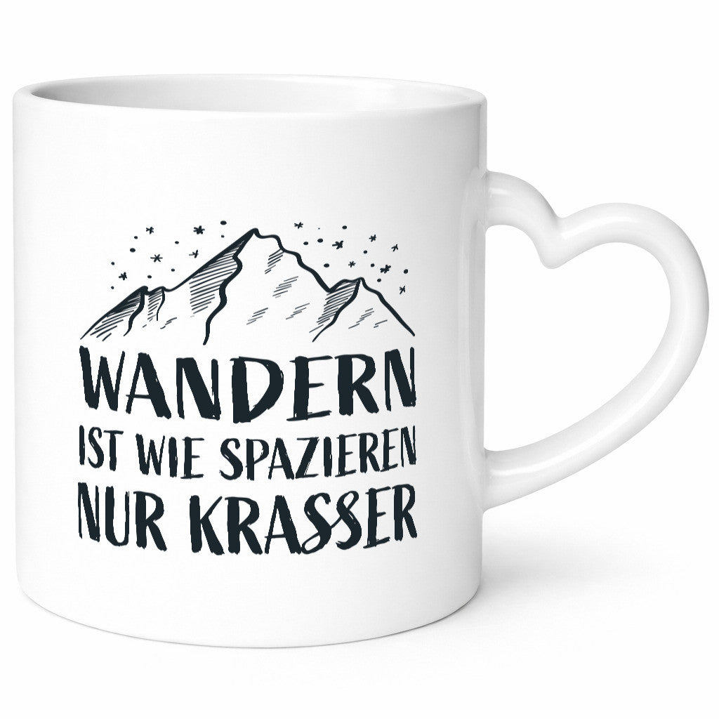 Wandern wie spaieren, nur krasser | Berge Sterne Geschenkidee Humor Tasse