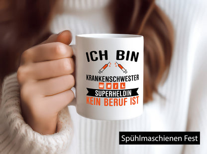 Krankenschwester Superheldin | Beruf Tasse Pflegerin Humor Arbeit Kollegen Büro
