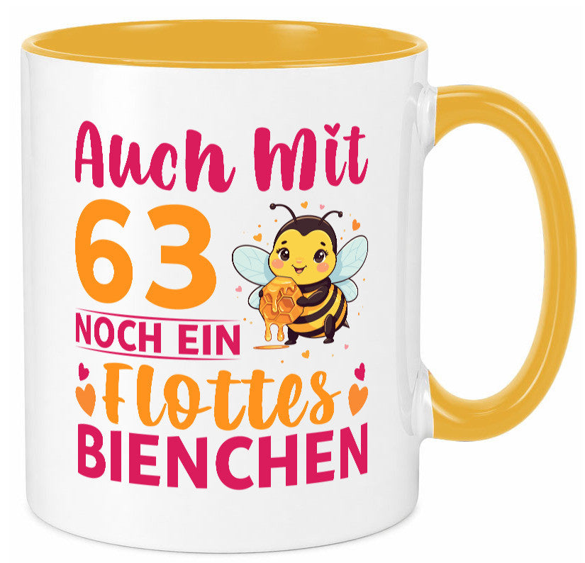 63. Geburtstag | Flottes Bienchen 63 Jahre lustiger Spruch Geschenk Tasse