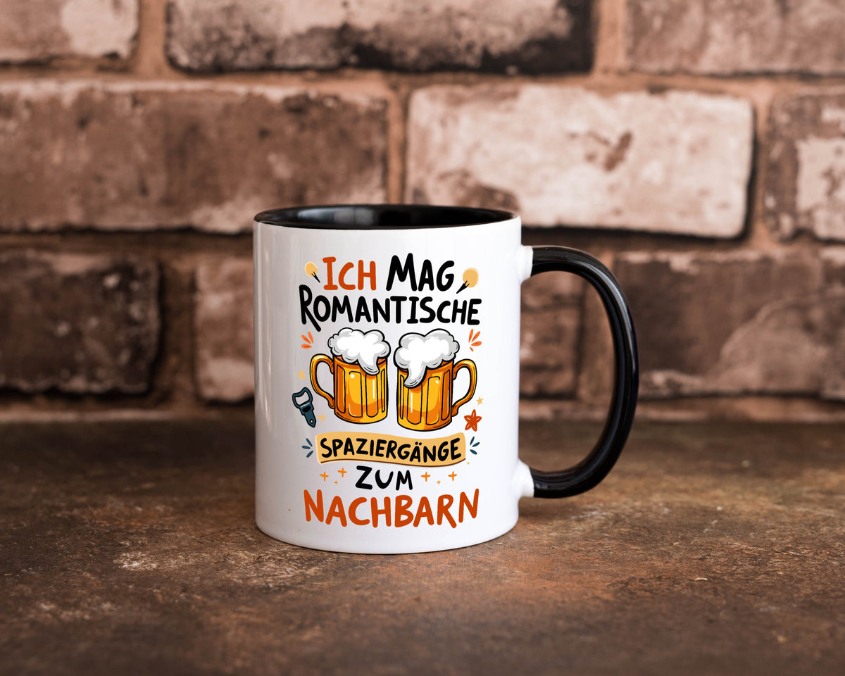 Spaziergang zum Nachbarn | Biertrinker Lieblingsnachbar v2 Humor Geschenkidee Tasse