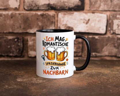 Spaziergang zum Nachbarn | Biertrinker Lieblingsnachbar v2 Humor Geschenkidee Tasse