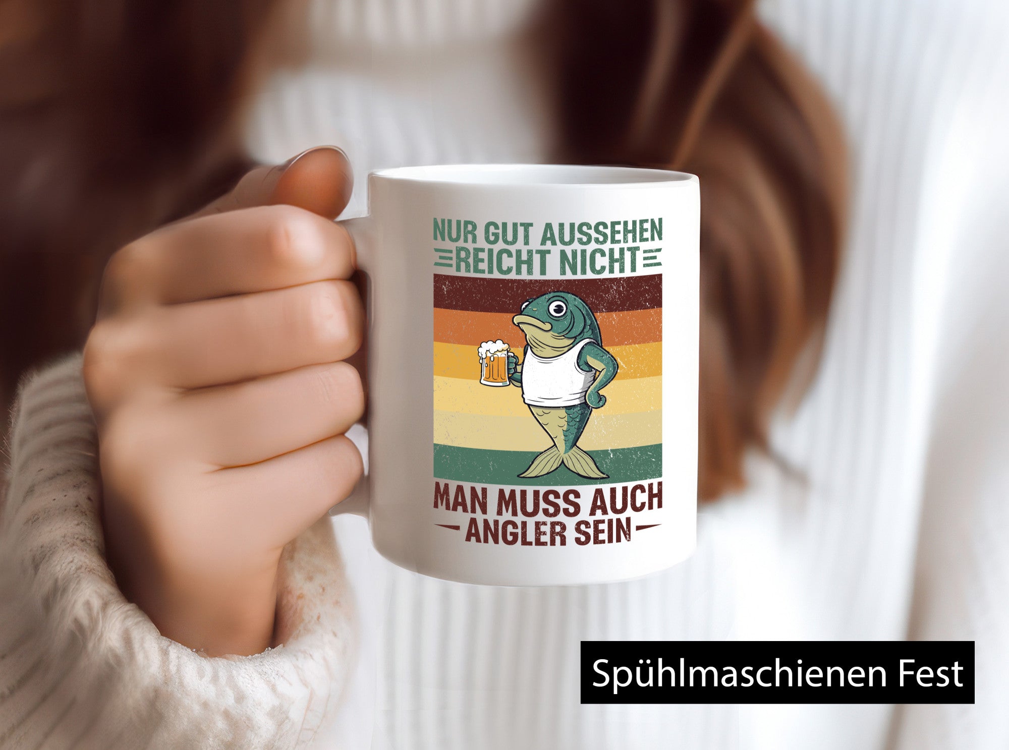 Nur gut aussehen reicht nicht | Angler Biertrinker lustig Humor Geschenkidee