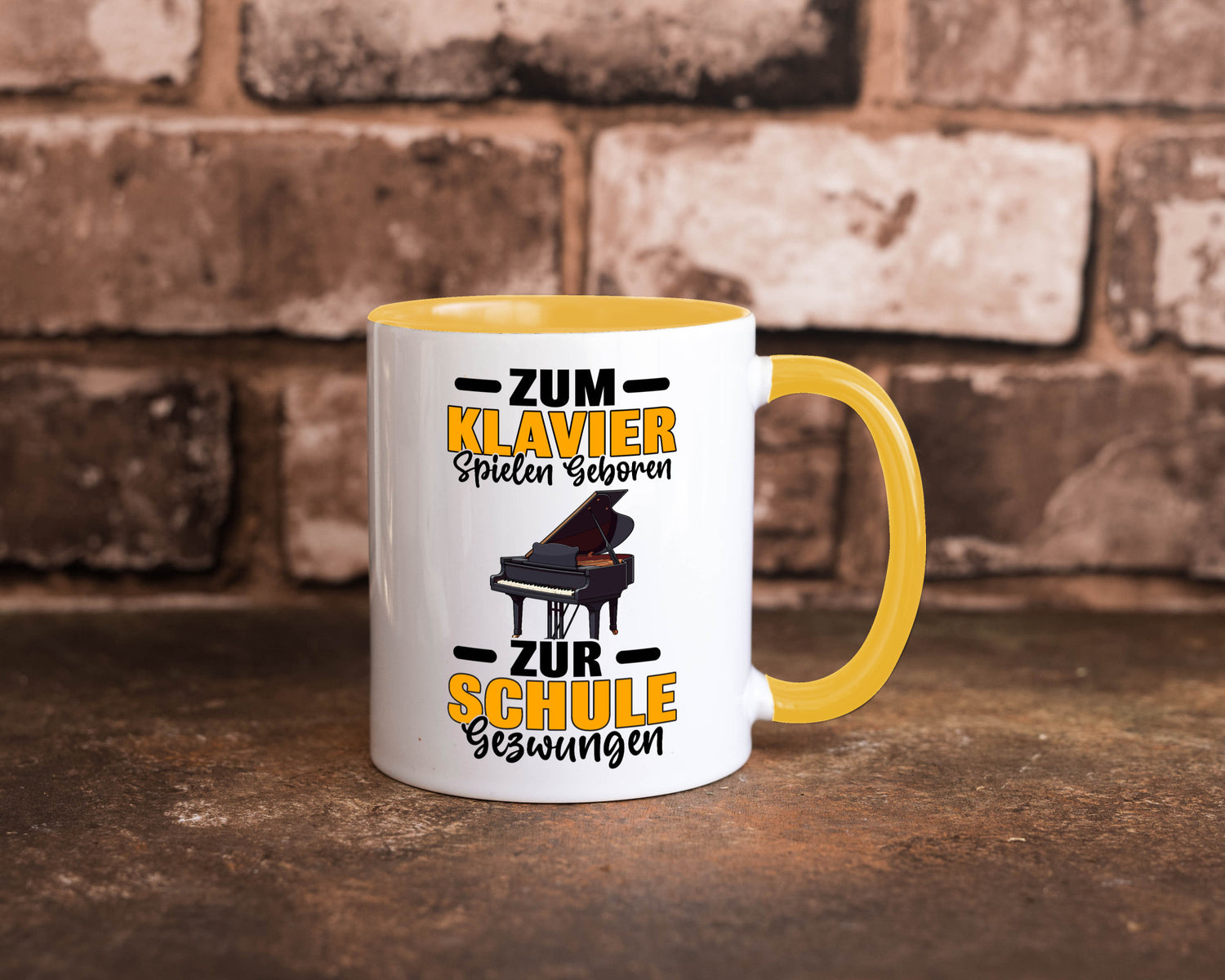 Zum Klavier spielen geboren zur Schule gezwungen v2 lustiger Spruch Geschenk