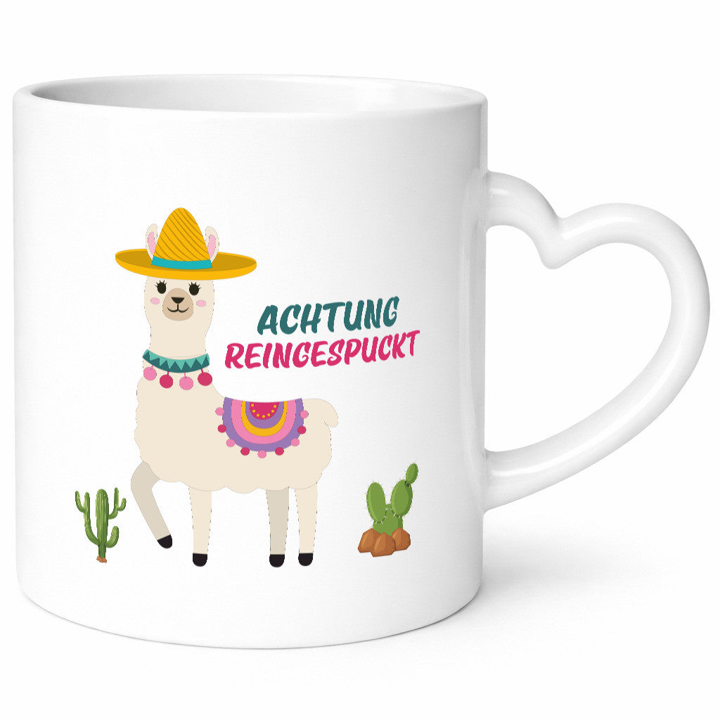 Achtung Reingeguckt | Lama Lustiges lustig Humor Geschenkidee Geschenk Tasse