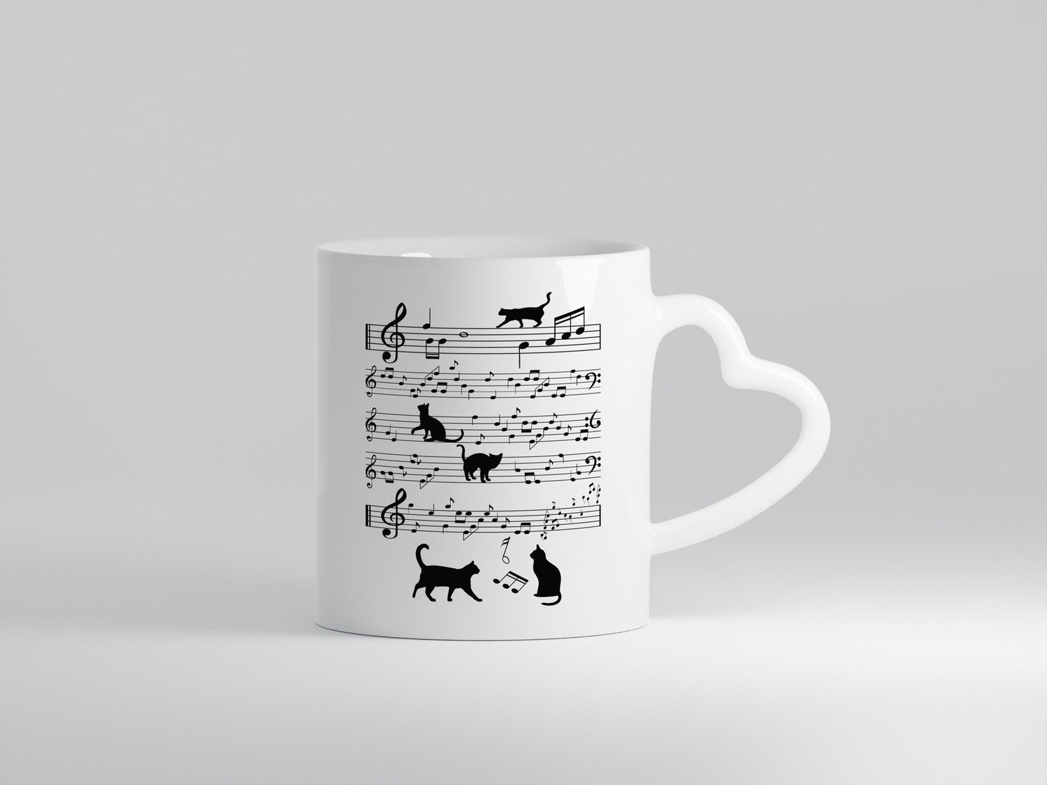 Musik Note mit Katzen | katze Singen lustiger Spruch Geschenk Tierliebhaber