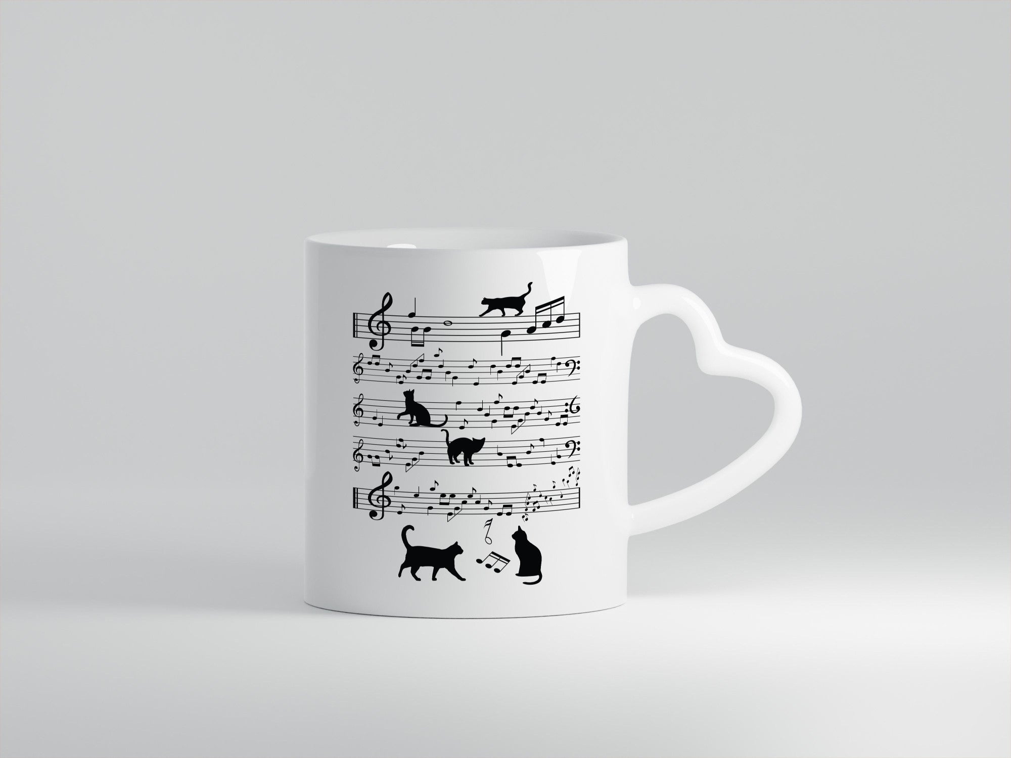 Musik Note mit Katzen | katze Singen lustiger Spruch Geschenk Tierliebhaber