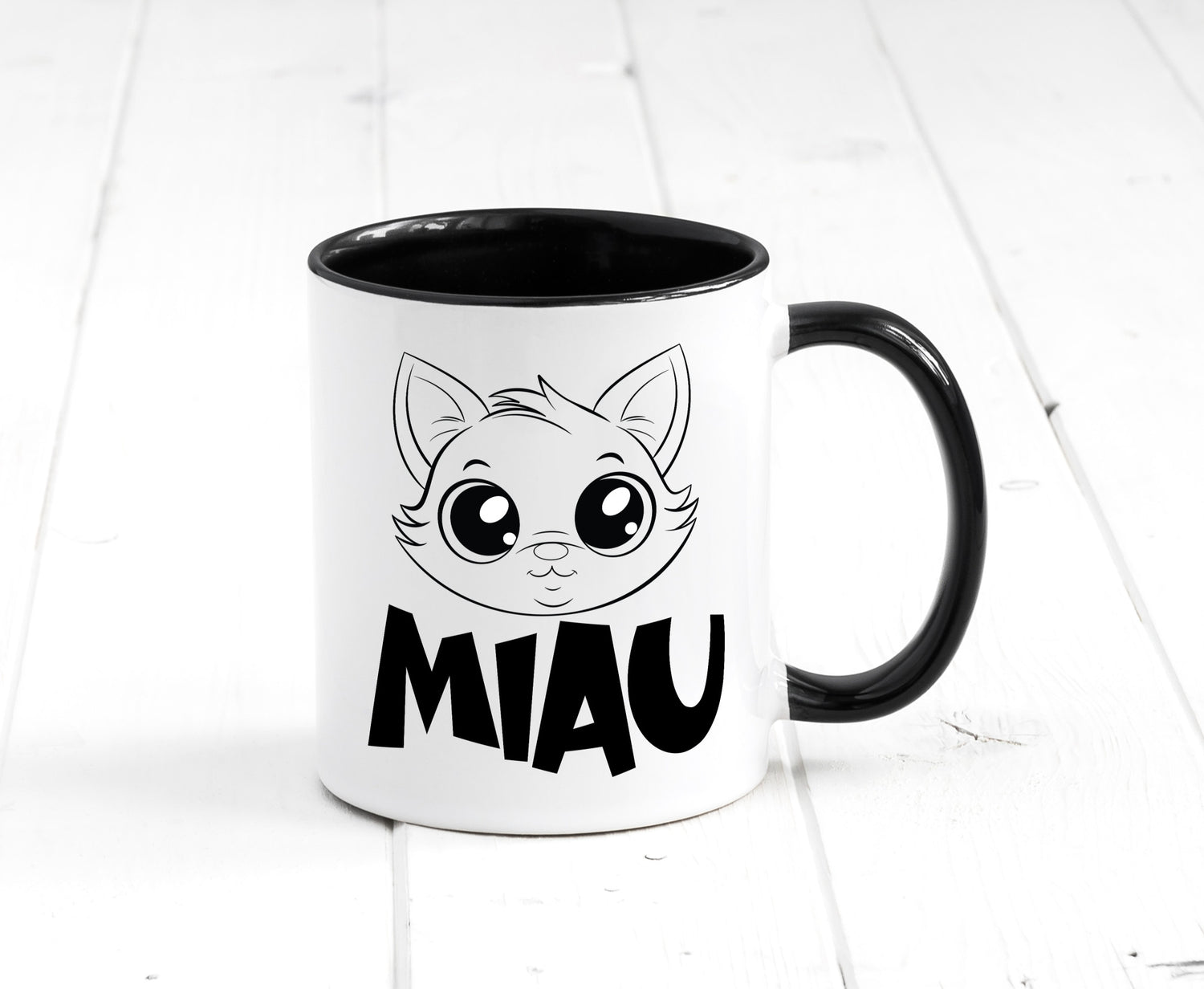 Miau | Katze Geschenkidee Tierliebhaber Humor Tasse