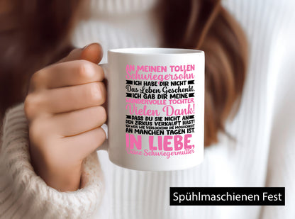 An meinen tollen Schwiegersohn vl9 lustig Familie Geschenkidee Geschenk Tasse