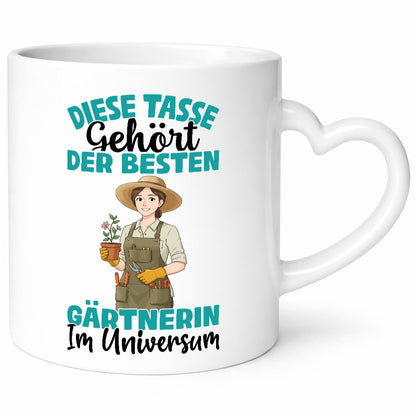 Im Universum: Gärtnerin | Gartenbau Humor Geschenkidee Tasse
