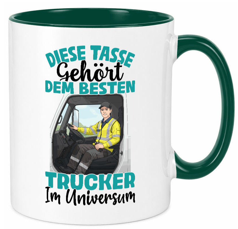 Im Universum: Trucker | LKW Fahrer Beruf Humor Arbeit Kollegen Büro Tasse