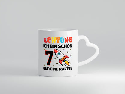 7. Geburtstag | Rakete Weltraum 7 Jahre Galaxy Geschenkidee Humor Tasse