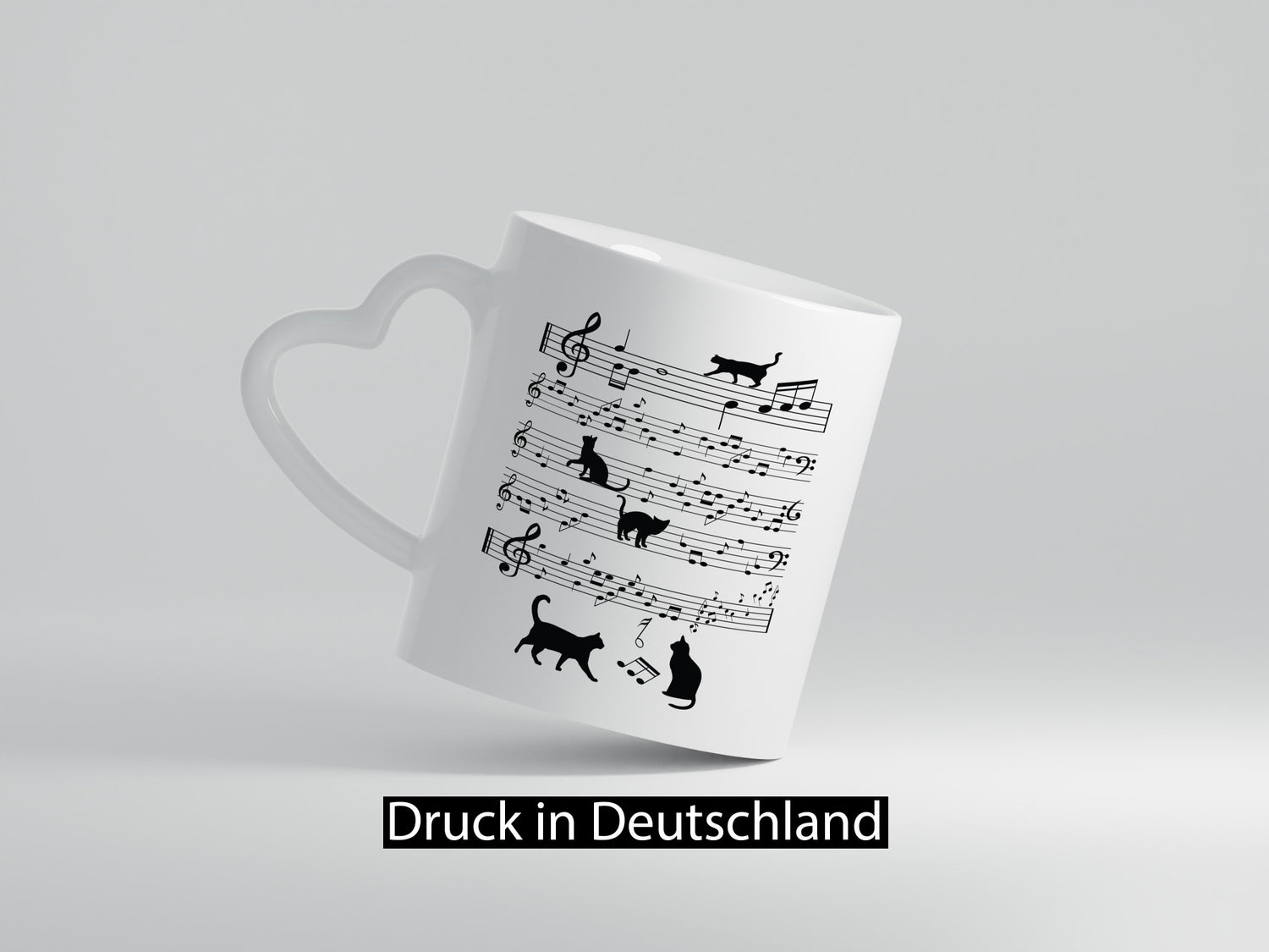 Musik Note mit Katzen | katze Singen lustiger Spruch Geschenk Tierliebhaber