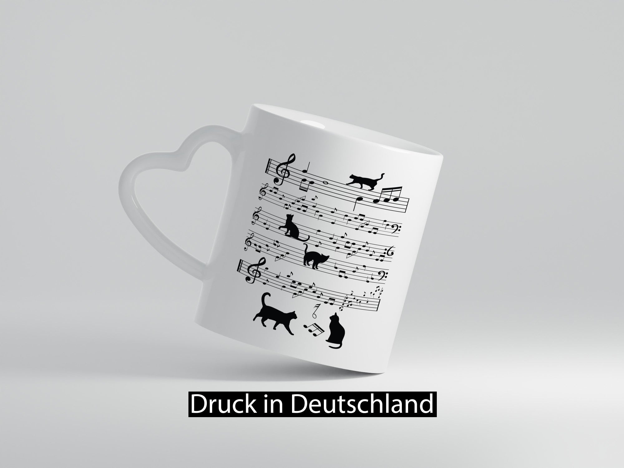 Musik Note mit Katzen | katze Singen lustiger Spruch Geschenk Tierliebhaber
