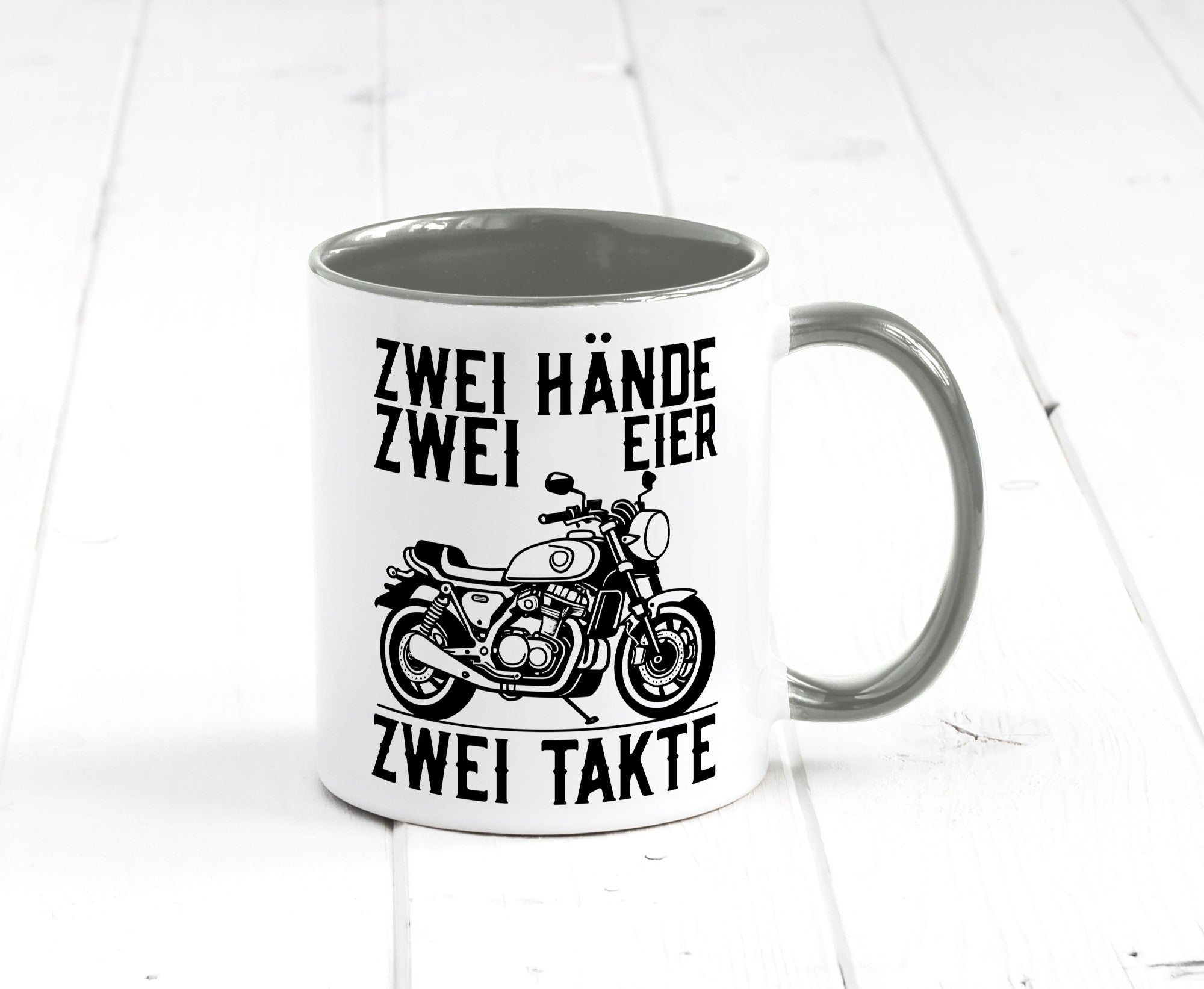 Zwei Hände | Zweitaktmotor Motorrad Moped Biker Geschenkidee Humor Tasse