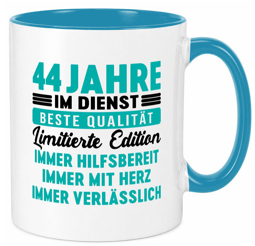 44 Jahre im Dienst | Jubiläum Arbeit v5 lustig Kollegen Büro Geschenk Tasse