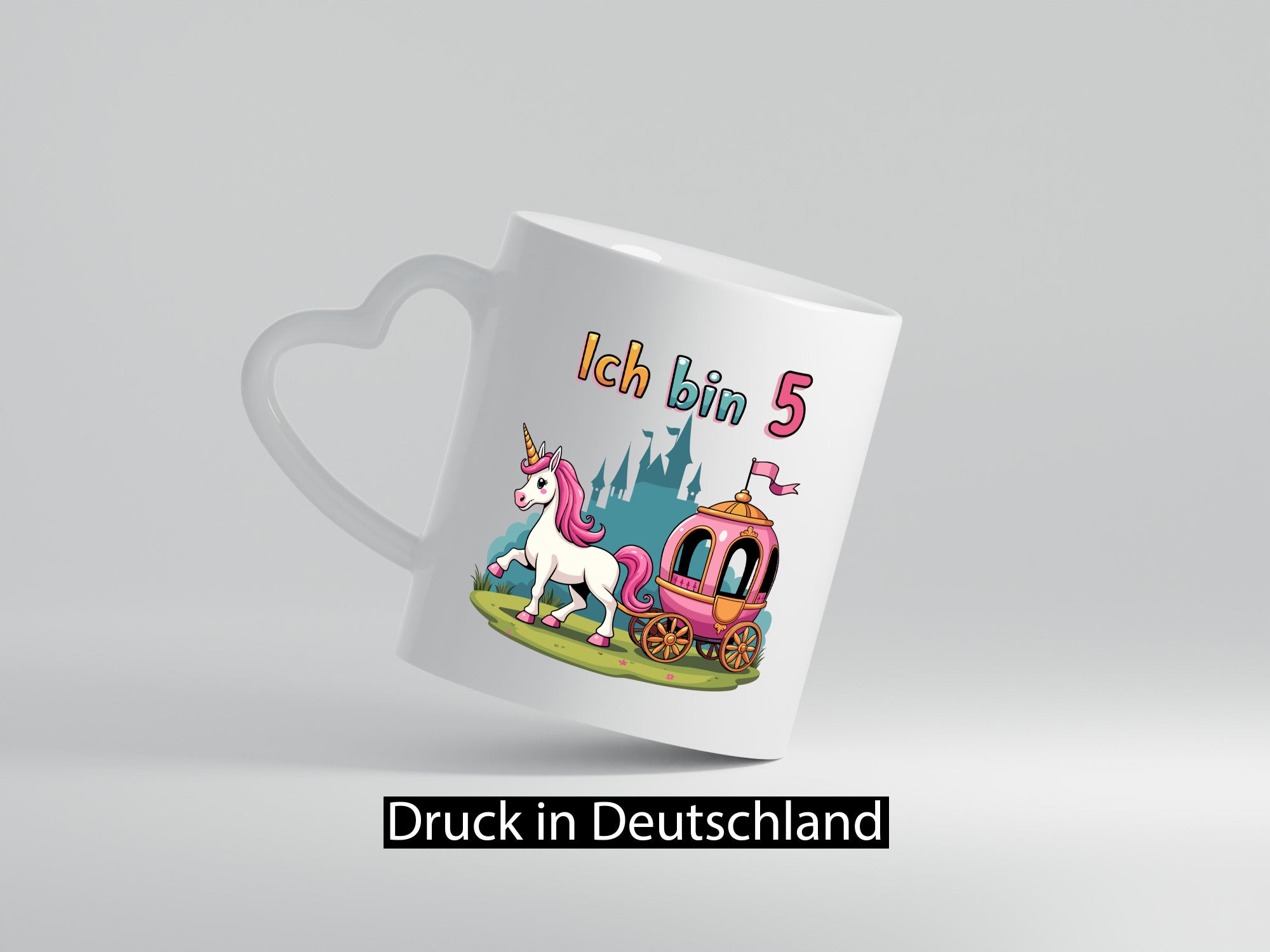 5. Geburtstag | Prinzessin in Kutsche Einhorn lustig Geschenkidee Geschenk Tasse