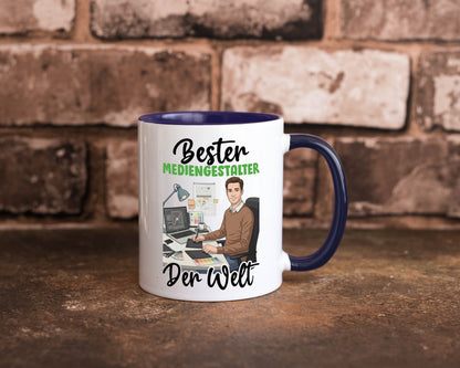 Bester Mediengestalter | Medien v2 Geschenk Humor Geschenkidee lustiger Spruch Tasse
