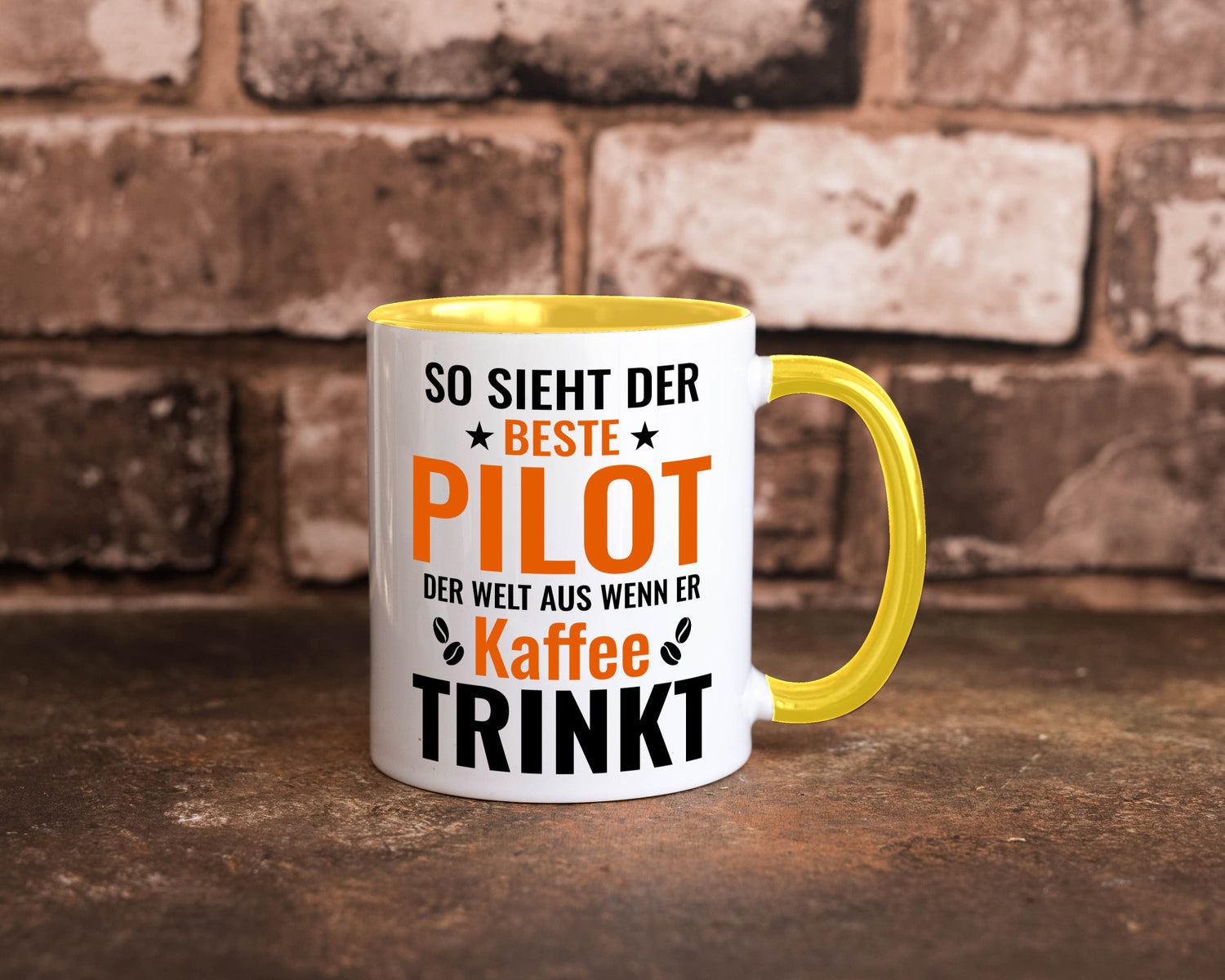 Kaffee trinkt: Pilot | Flugzeug Piloten lustiger Spruch Geschenk Humor