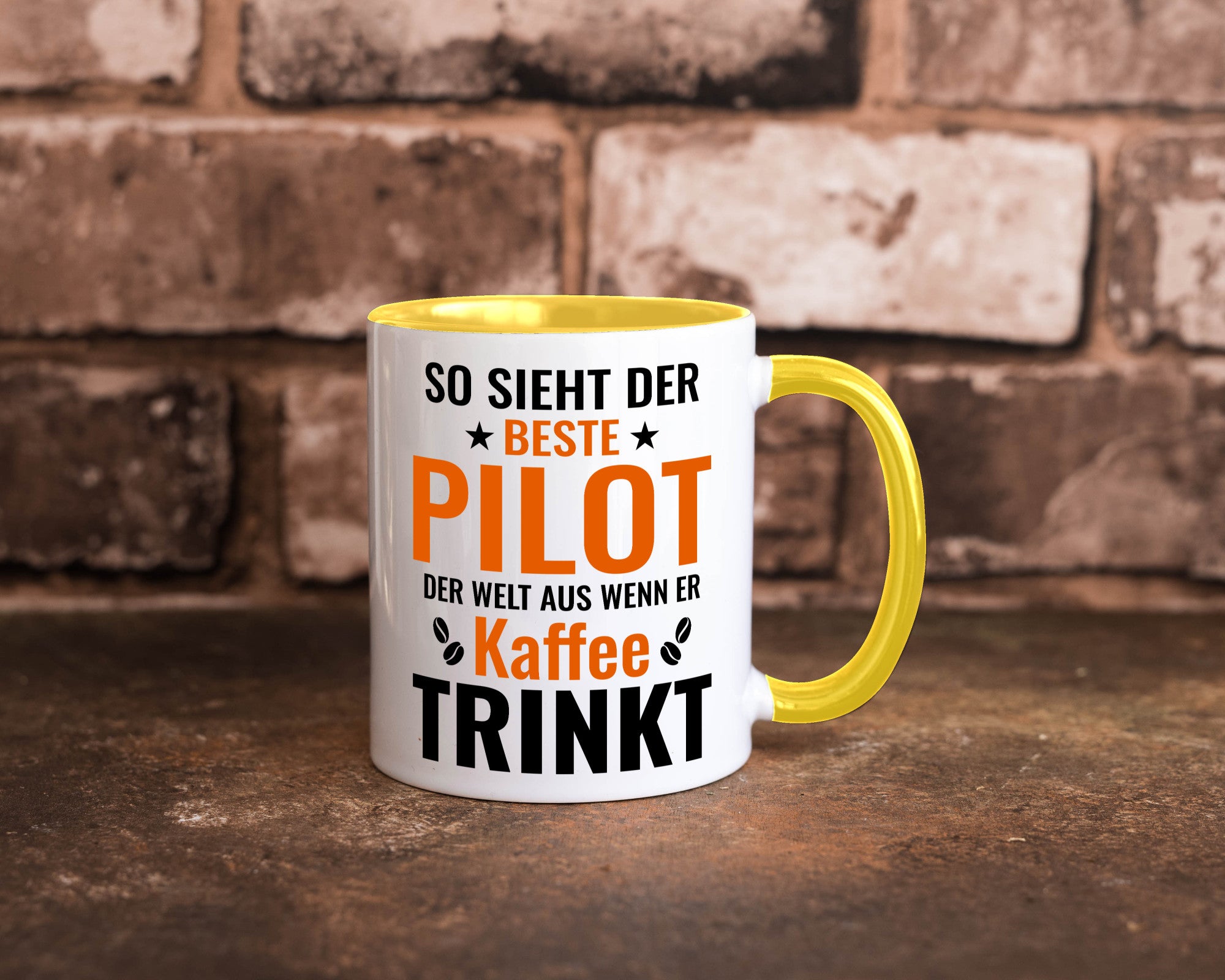 Kaffee trinkt: Pilot | Flugzeug Piloten lustiger Spruch Geschenk Humor