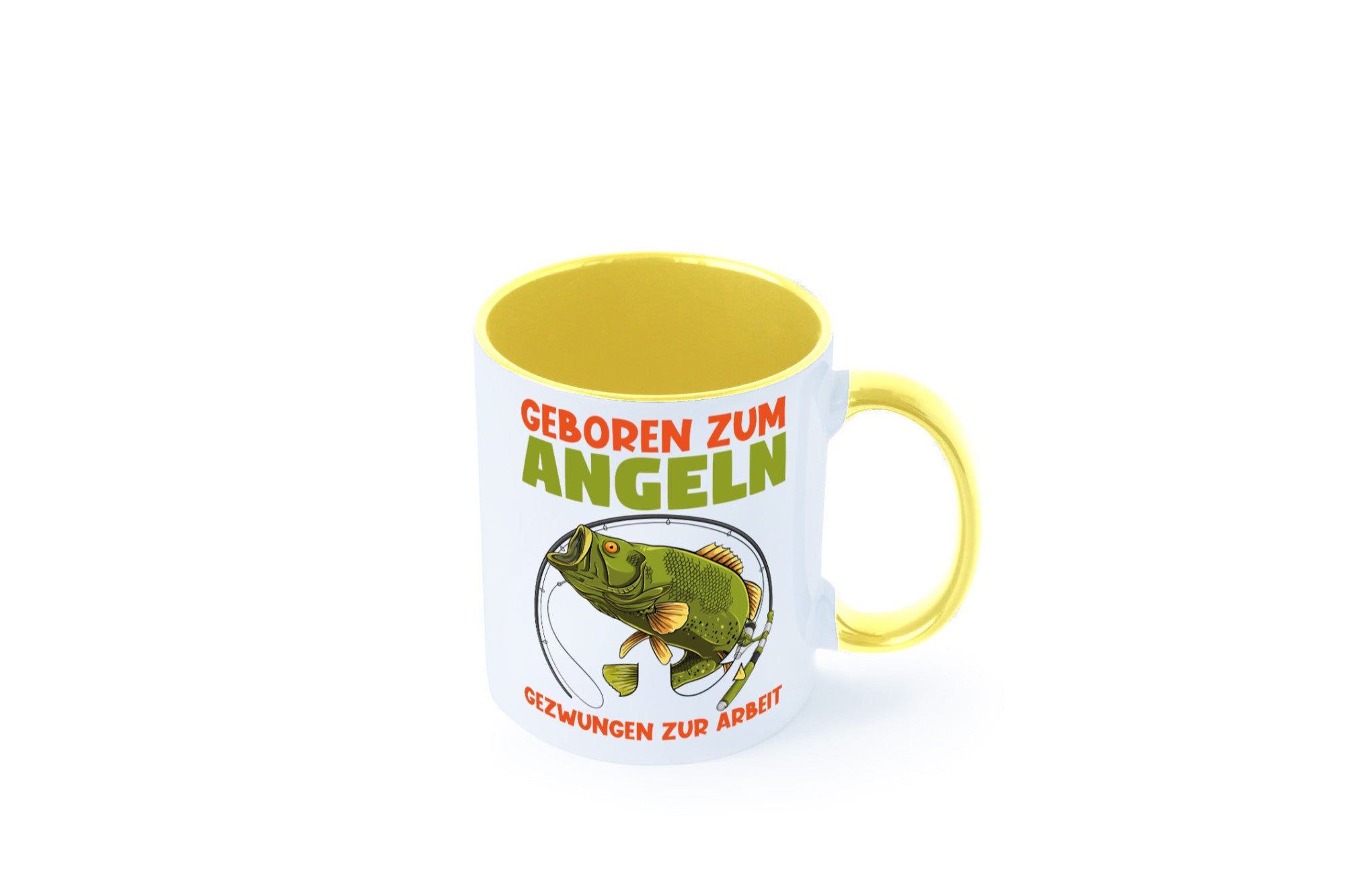 Geboren zum Angeln | Angler Tasse Fischer Spruch Humor Geschenkidee