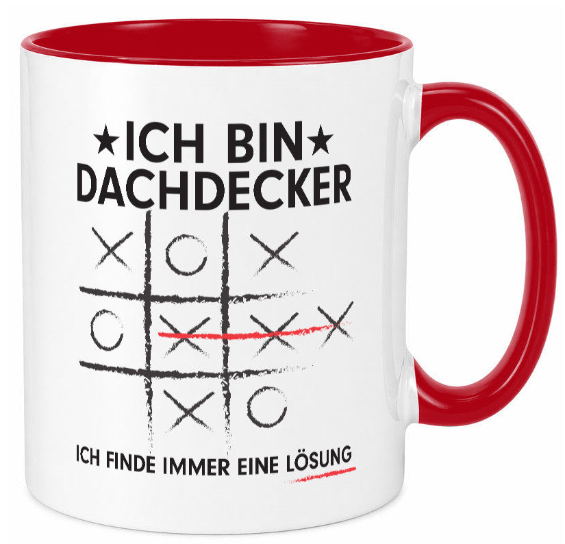 Lösung finden: Dachdecker | Dachbau Hausbau v2 Geschenkidee Humor Tasse