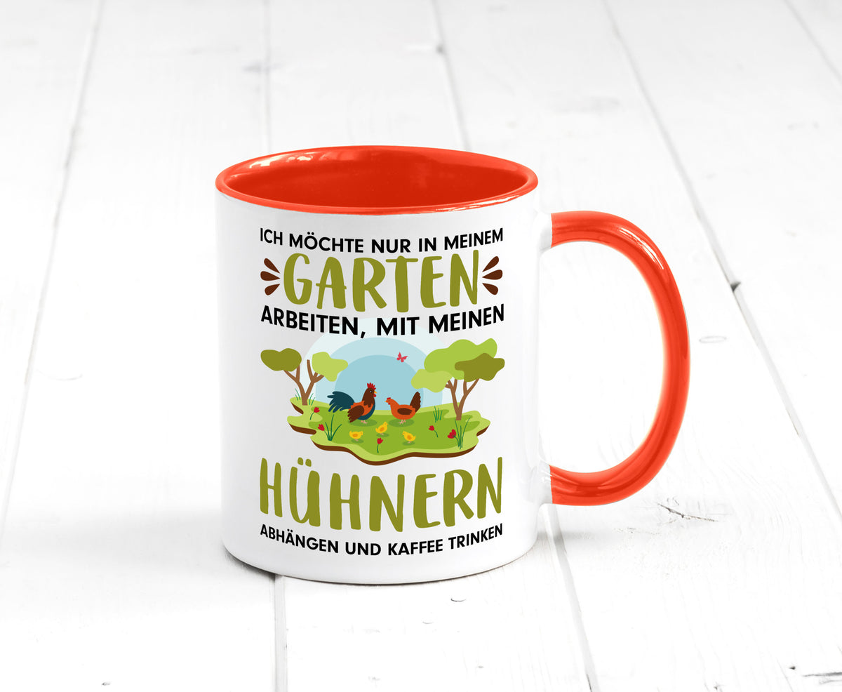 Garten Hühner | Gartenarbeit Tasse Bauernhof Spruch lustiger Geschenk Arbeit