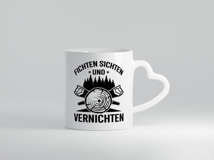 Fichten sichten und Vernichten | Waldarbeiter Holz lustig Arbeit Kollegen Büro