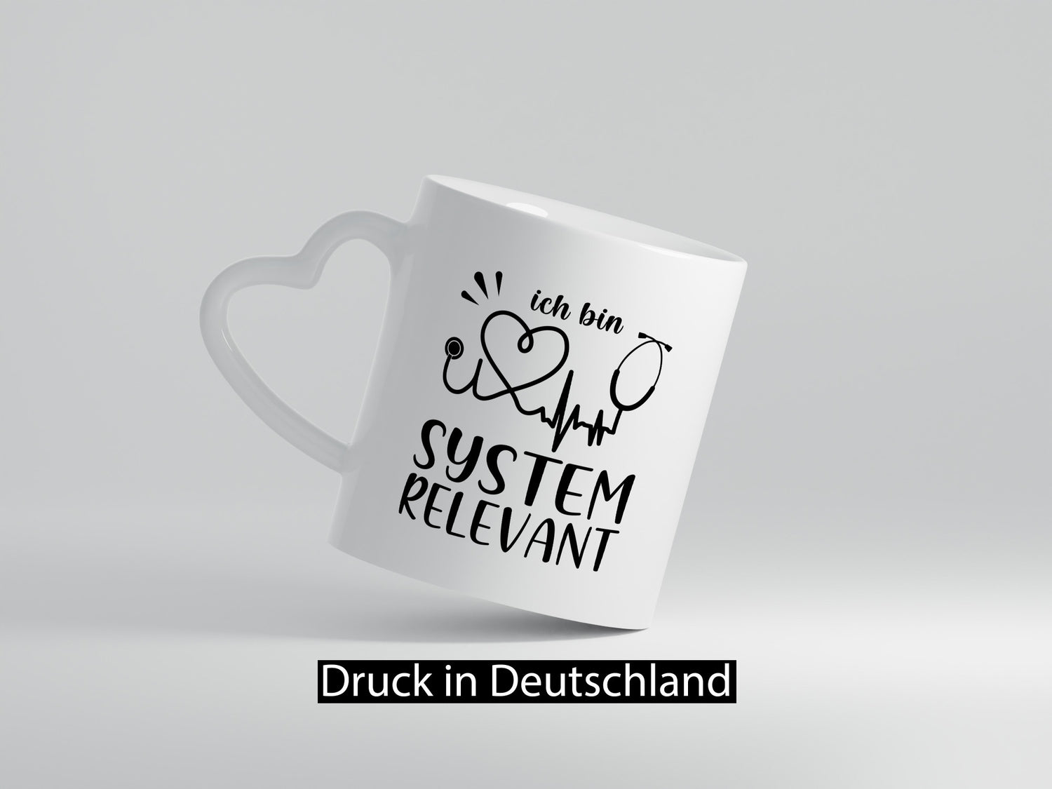 Systemrelevant | Herzschlag Stethoskop Herz Humor Geschenkidee Tasse