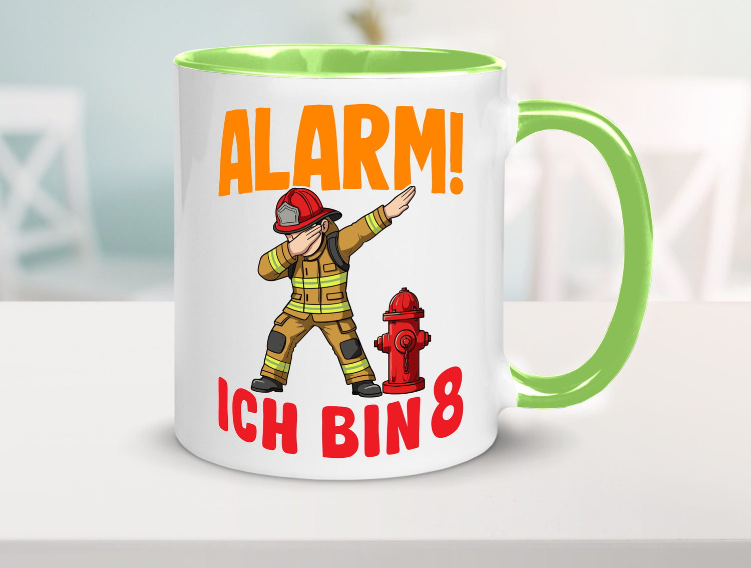8. Geburtstag | 8 Jahre Feuerwehr Junge lustig Geschenkidee Geschenk Tasse