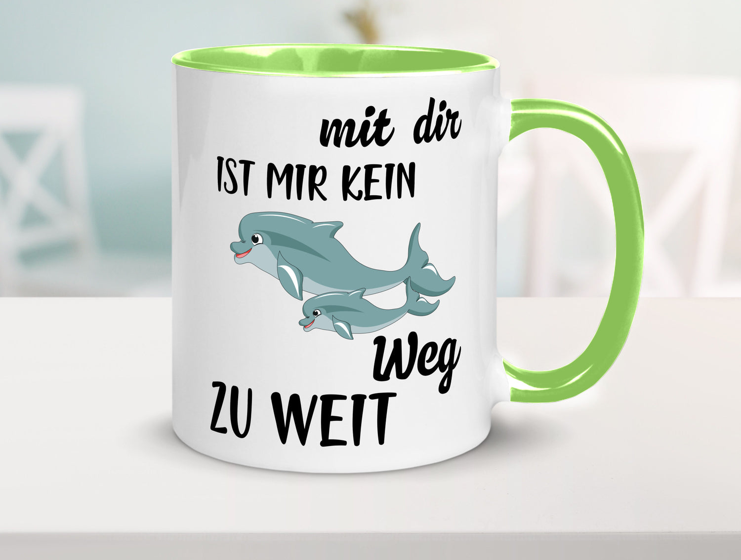 Mir dir ist kein weg zu weit | Delphin Beste Freunde Humor Geschenkidee Tasse