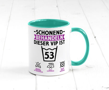 53 Geburtstag | schonend behandeln Jahre v2 lustiger Spruch Geschenk