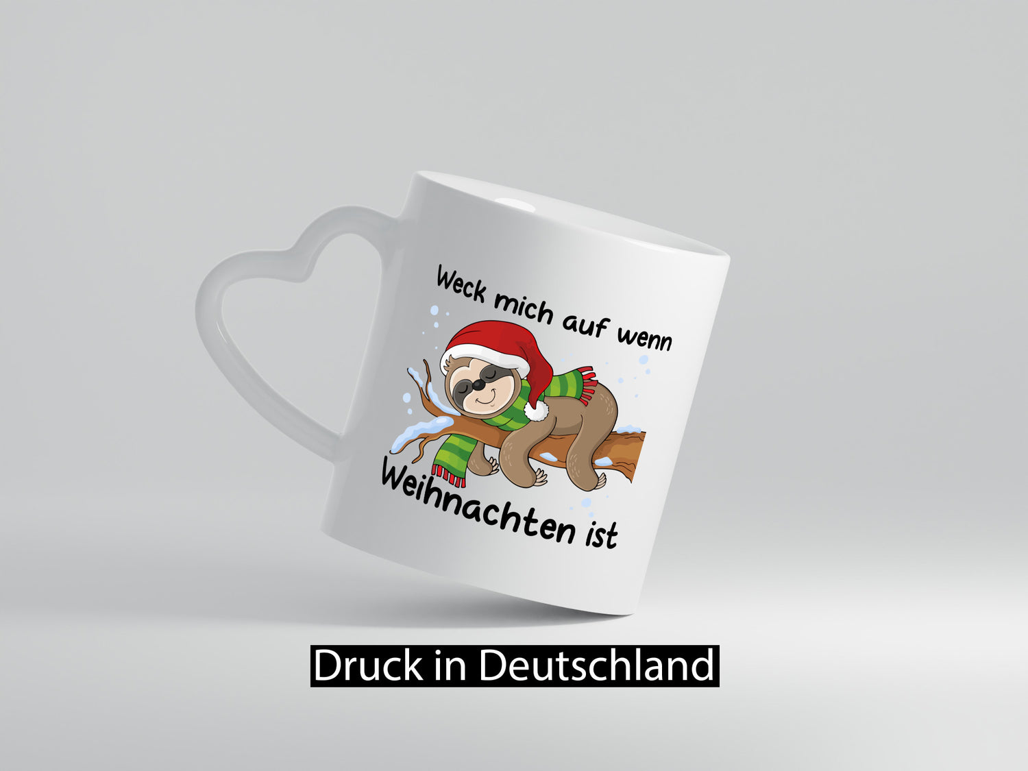 Weck mich auf wen Weihnachten ist | Faultier lustiger Spruch Geschenk