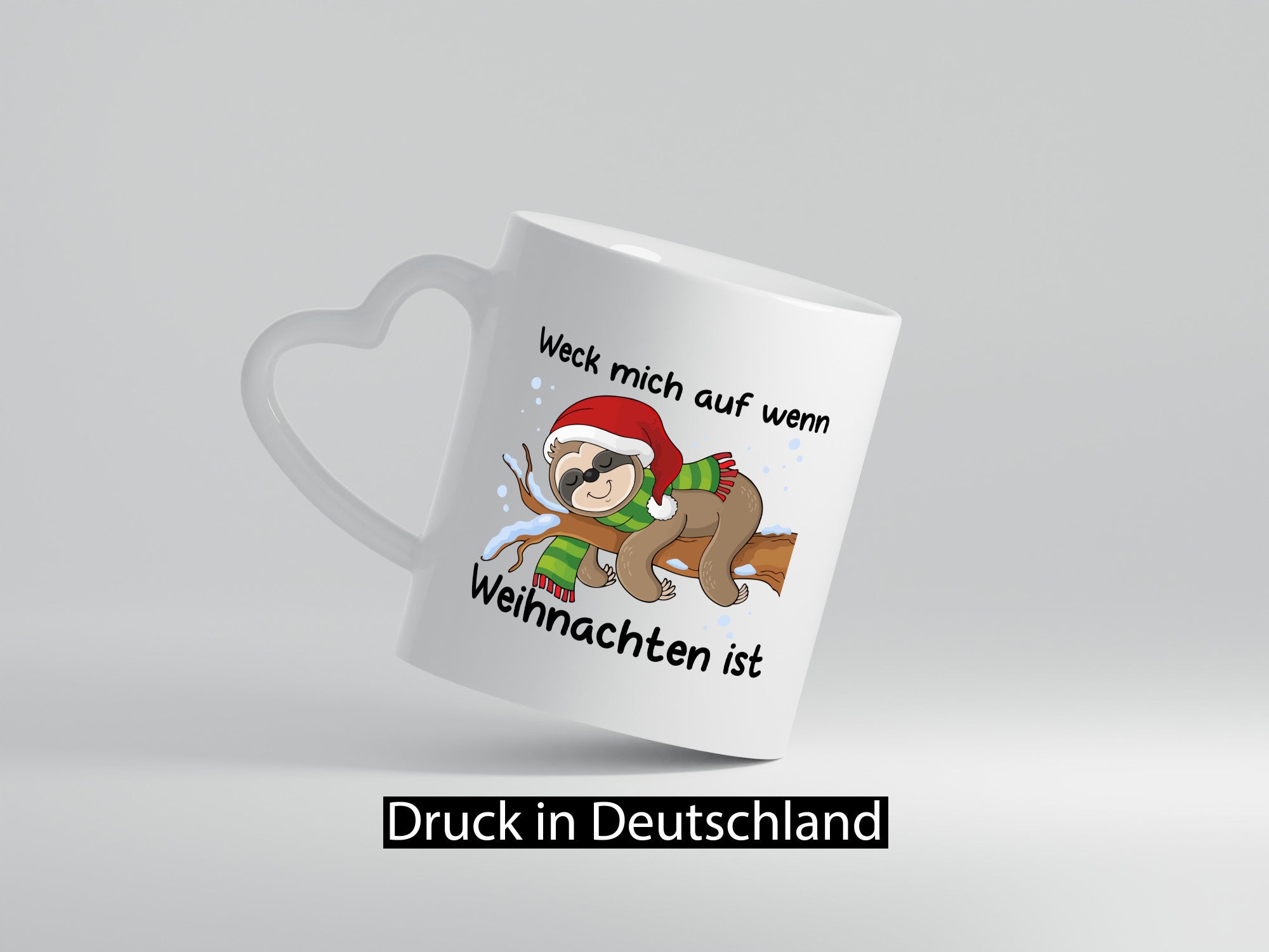 Weck mich auf wen Weihnachten ist | Faultier lustiger Spruch Geschenk
