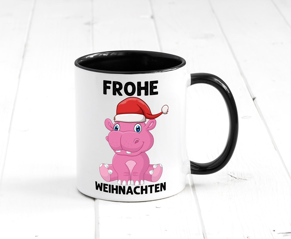 Frohe Weihnachten | Weihnachtstiere Nilpferd Humor Tierliebhaber Geschenkidee Tasse