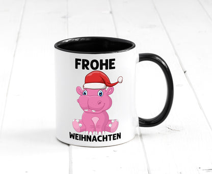 Frohe Weihnachten | Weihnachtstiere Nilpferd Humor Tierliebhaber Geschenkidee Tasse