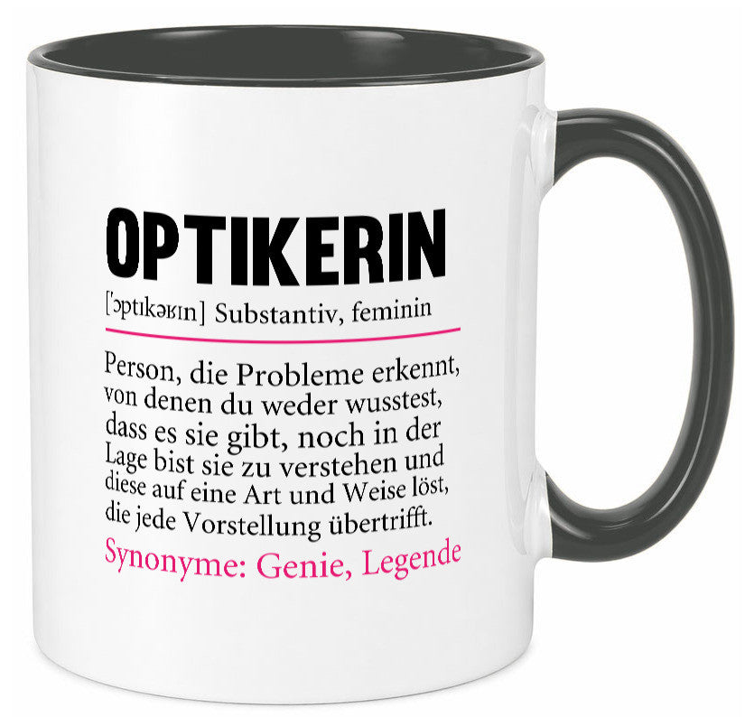 Optikerin | Spruch Humor Beruf Augenoptik Arbeit Kollegen Büro Geschenkidee