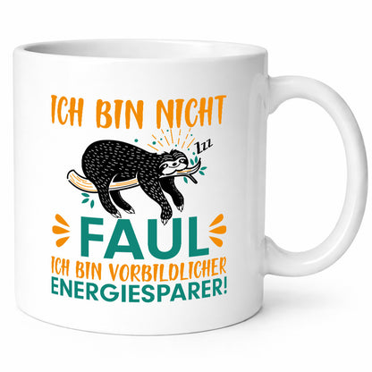 Fauler Energiesparer | Faultier Tasse Faulpelz Humor lustiger Spruch Geschenk