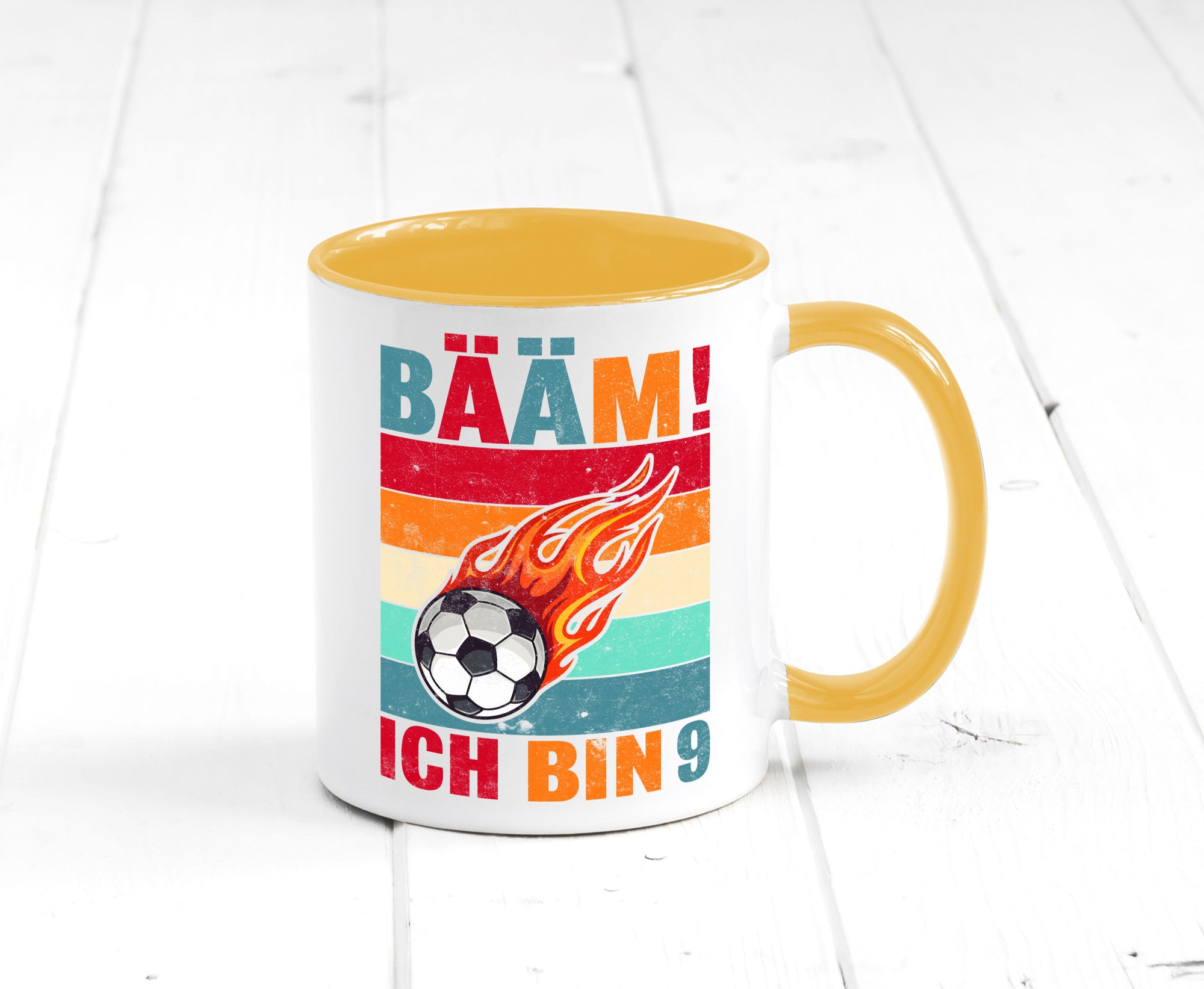 9. Geburtstag | Bääm ich bin 9 Fußball Geschenkidee Humor Tasse
